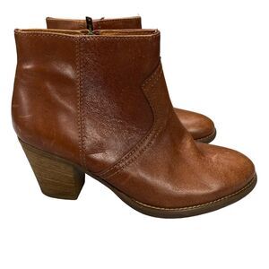 Madewell Chestnut Leather Ankle Booties